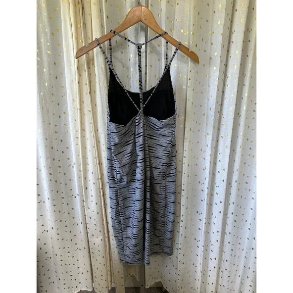 Athleta Ariel Venice Built In Padded Bra Criss Cross Backstraps Swim Dress M - Picture 6 of 9